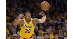 Rui Hachimura's knee injury could impact the Lakers' playoff chances as they face tough upcoming games.