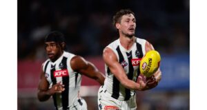Harry Perryman transitions to Collingwood, embracing a new role and facing the Giants in the opening round of the 2025 AFL season. Image courtesy (webassets.sen.com.au)