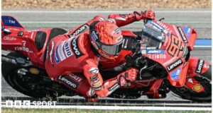 Marc Marquez shines in his Ducati debut, winning both Thailand GP races and signaling a comeback in MotoGP. Image courtesy (ichef.bbci.co.uk)