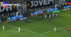 Explore Neymar's incredible impact at Santos FC, highlighting his stunning goals and leadership since returning to Brazil. Image courtsy (photobooth-api.onefootball.com)