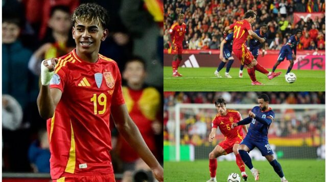 Spain and Netherlands Gear Up for UEFA Nations League Quarter-Finals The UEFA Nations League quarter-finals are set, with Spain facing the Netherlands. Young talent Lamine Yamal shines on the Spanish team, while the Dutch bring tactical strength. Anticipation builds as fans await the lineups and the match. Image courtesy (assets.goal.com)