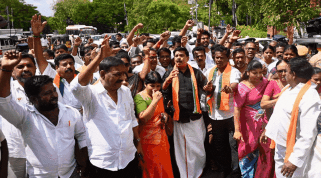 Unraveling the TASMAC Scam: BJP's Bold Stand Against Corruption in Tamil Nadu Explore the unfolding TASMAC scam in Tamil Nadu and the BJP's bold protest against alleged corruption. Image courtesy (static.toiimg.com)
