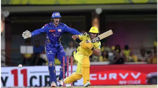 Who Won the Match Yesterday? A Recap of the IPL Clash Between CSK and MI A recap of the thrilling IPL match between CSK and MI, where Chennai Super Kings claimed victory over Mumbai Indians. Highlights include key performances and future match implications. Image courtesy (images.firstpost.com)