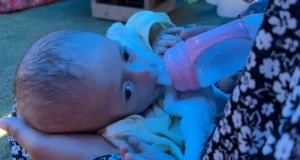 Gaza baby left hungry by Israeli blockade