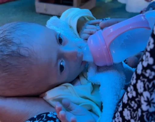 Gaza baby left hungry by Israeli blockade